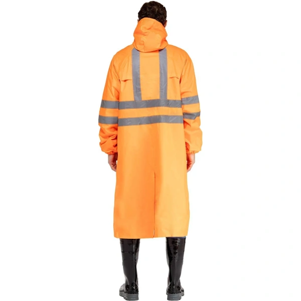 Плащ сигнальный влагозащитный Waterproof Line Extra-V-ПЛ плащёвая ткань с ПВХ покрытием на молнии оранжевый с СОП (размер 96-100 (48-50), рост 182-188) 446592 ЧЕСТНЫЙ ЗНАК! - МСК «Форвард»