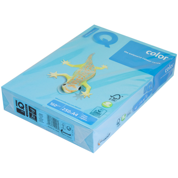 Бумага IQ "Color intensive" А4, 160г/м2, 250л. (светло-синий) AB48 086638 - МСК «Форвард»