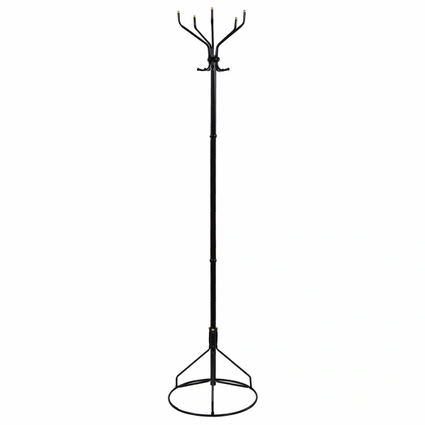 Вешалка-стойка Ажур-2, 1,89 м, основание 46 см, 5 крючков, металл, черная, 602353