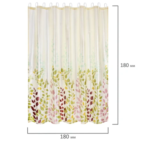Штора для ванной ПОЛИЭСТЕР, 180х180 см, кольца в комплекте, ФЛОРА, PRIMILA (ПРИМИЛА), 700080 - МСК «Форвард»