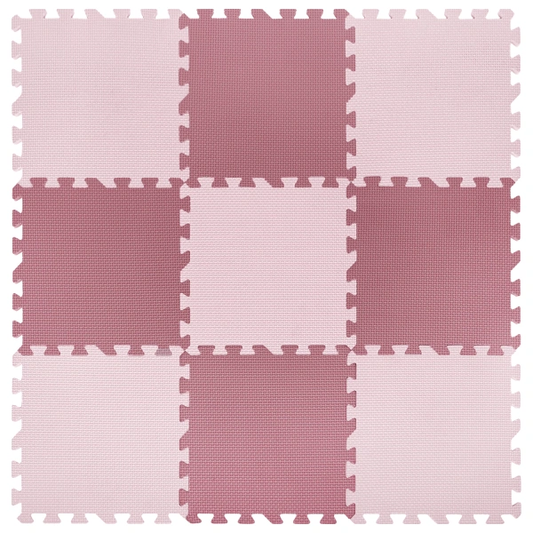 Коврик-пазл напольный 0,9*0,9м мягкий розовый, 9 элементов 30*30см, толщина 1 см, ЮНЛАНДИЯ, 664660