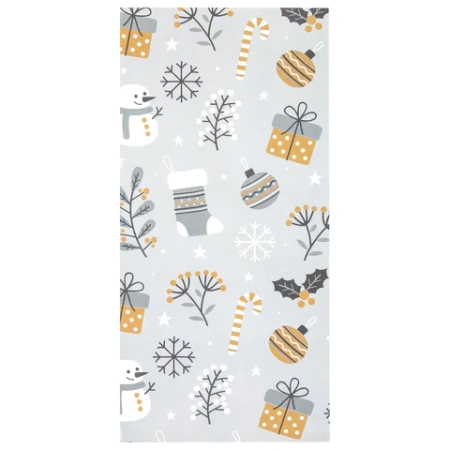 Пакет подарочный КОМПЛЕКТ 10 штук новогодний 12х8х25 см с зажимами, "Паттерн № 1", ЗОЛОТАЯ СКАЗКА, 592122 - МСК «Форвард»