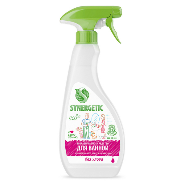 Средство для удаления известкового налета и ржавчины 500мл SYNERGETIC, распылитель, ЭКО, 606754
