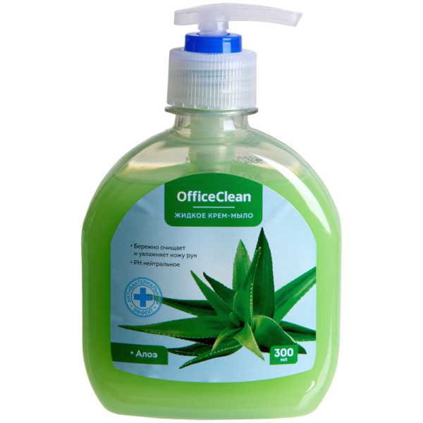 Мыло-крем жидкое OfficeClean "Алоэ антибактериальное", с дозатором, 300мл 319532 - МСК «Форвард»