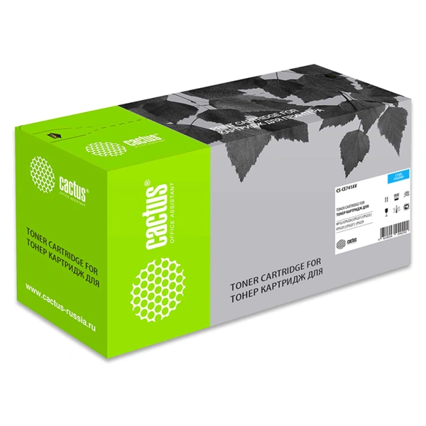 Картридж лазерный CACTUS (CS-CE741A) для HP LaserJet CP5225/5225N, голубой, ресурс 7300 стр CS-CE741 362313 ПОД ЗАКАЗ 8 ДНЕЙ