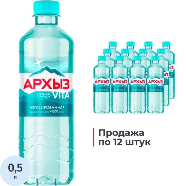Вода минеральная Архыз Vita негаз ПЭТ 0,5л КОМПЛЕКТ 12ШТ 200061 2036688 - МСК «Форвард»