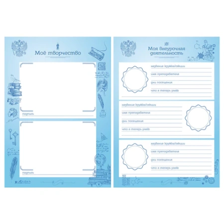 Папка-портфолио школьника, А4, на молнии, 8 вкладышей, обложка твердая, СИМВОЛИКА, BRAUBERG, 115243 - МСК «Форвард»