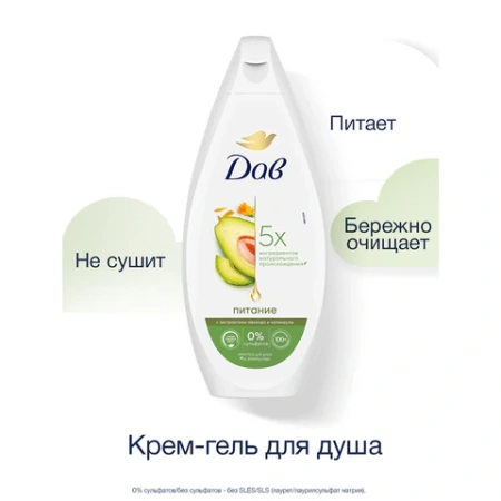 Крем-гель для душа 250 мл, ДАВ "Масло авокадо и экстракт календулы", питательный 609834 - МСК «Форвард»