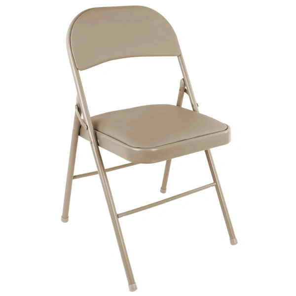 Стул складной для дома и офиса BRABIX Golf Plus CF-003 КОМФОРТ, бежевый каркас, кож.зам беж., 531567