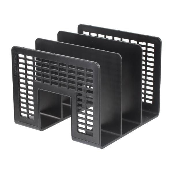 Лоток-сортер для бумаг BRAUBERG "Radikal", 3 отделения, 207*212*165 мм, сетчатый, черный, 235364