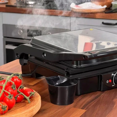 Электрогриль KITFORT KT-1656, 2000 Вт, фиксированные панели, регулировка температуры, серебристый 458194 - МСК «Форвард»