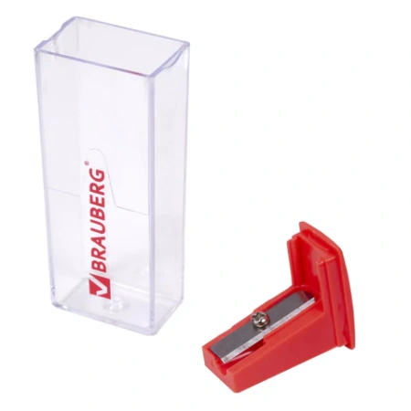 Точилка BRAUBERG "Assistant", с контейнером, пластиковая, корпус ассорти, 228451 - МСК «Форвард»