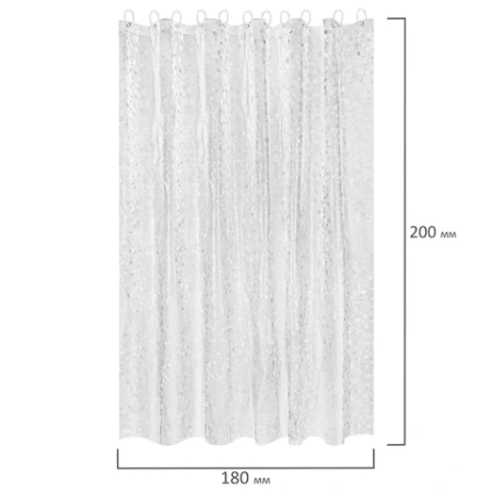 Штора для ванной EVA, 180х200 см, кольца в комплекте, БЕЛАЯ ЛЕДЯНАЯ СВЕЖЕСТЬ, PRIMILA (ПРИМИЛА), 700099 - МСК «Форвард»