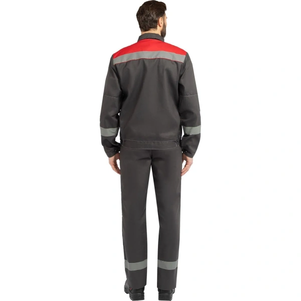 Костюм рабочий летний мужской л20-КПК с СОП серый/красный (размер 96-100 (48-50), рост 182-188) 829810 минпромторг  - МСК «Форвард»