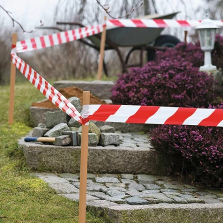 Лента оградительная сигнальная красно-белая, 50 мм х 200 м, BRAUBERG "Грандмастер", полиэтилен, 604890 - МСК «Форвард»