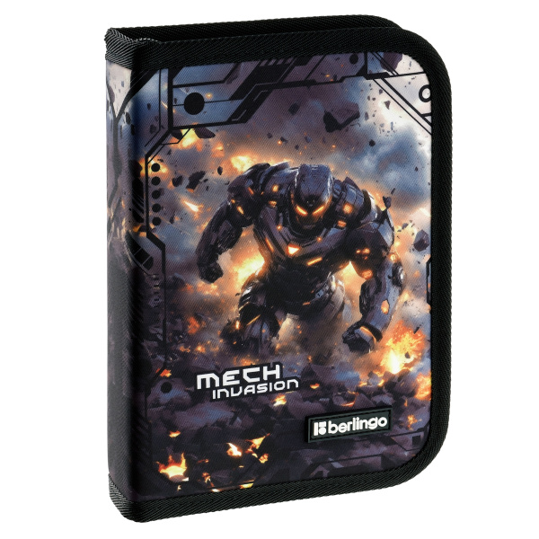 Пенал 1 отделение, 200*140*40 мм, Berlingo "Mech Invasion", 1 дополнительная откидная секция, полиэстер PK-NS-1207 389504 - МСК «Форвард»