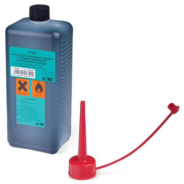 Краска штемпельная NORIS черная 1л, водостойкая (специальная для хлопковых тканей), 320Eч 223629