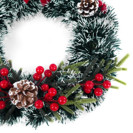 Венок новогодний, диаметр 35 см "Пушистый", с декором, ПЭТ, ЗОЛОТАЯ СКАЗКА, 592520 - МСК «Форвард»