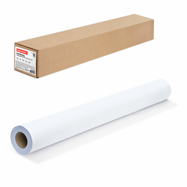 Бумага широкоформатная рулон для плоттера 610мм*30м*втулка 50,8мм,120г/м2, CIE 146%, BRAUBERG 110621