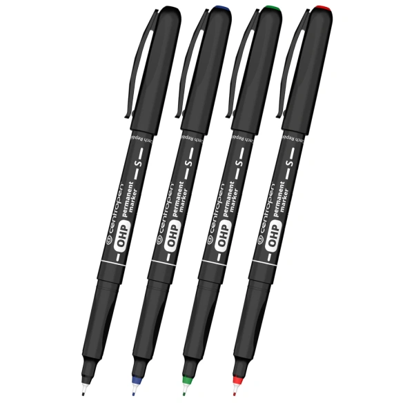 Маркеры перманентные для любой гладкой поверхности, НАБОР 4 шт., 4 ЦВЕТА, CENTROPEN "OHP", 0,6 мм, 2636/4, 626360401 152681 - МСК «Форвард»