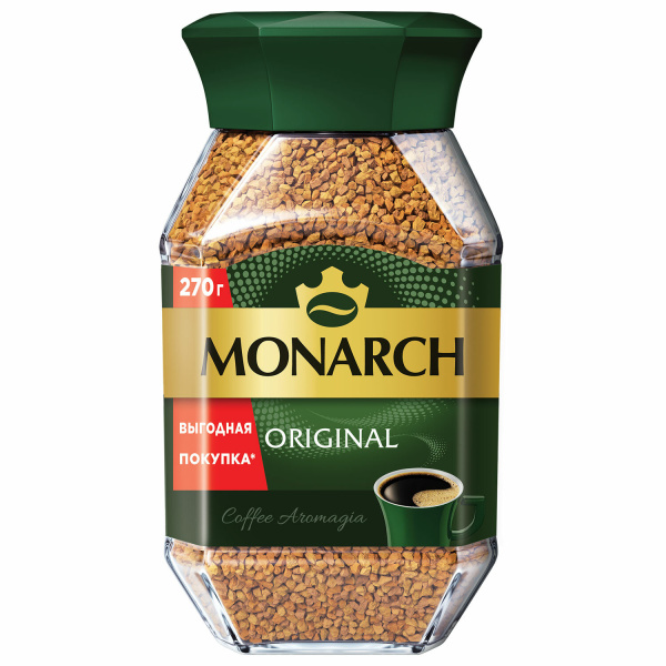 Кофе растворимый MONARCH Original 270 г, стеклянная банка, сублимированный, 8052852 622376