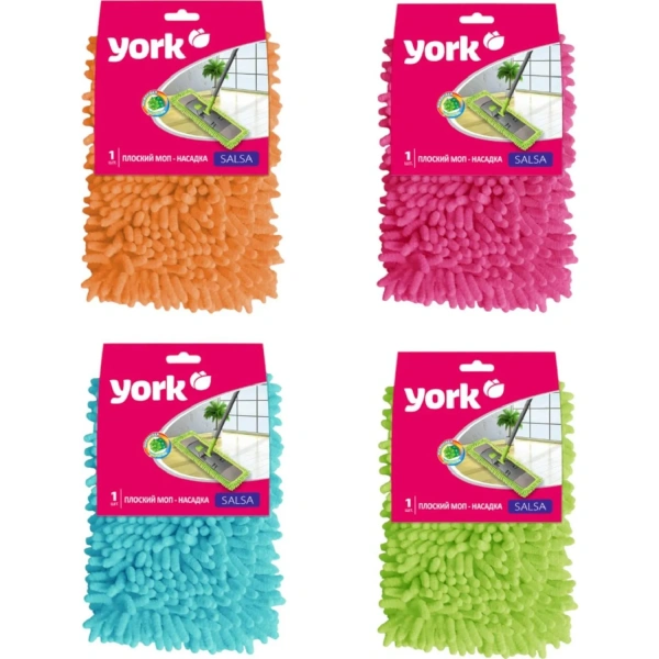 Насадка МОП плоская для швабры/держателя 40см, карманы (ТИП К), ворс. м-фибра, ворс 2см, YORK Salsa 604547 