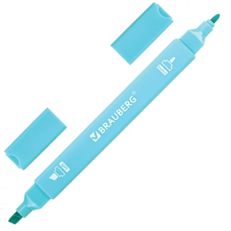 Набор текстовыделителей двусторонних 6 ПАСТЕЛЬНЫХ ЦВЕТОВ, BRAUBERG "Macaroon", линия 1-5 мм, 152513 - МСК «Форвард»