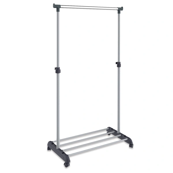 Вешалка для плечиков СН-4345 (в1660*ш860*г440мм), передвижная, пластик/металл, серая/хром,603589
