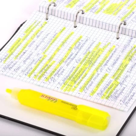 Текстовыделитель STAFF "EVERYDAY HL-720", ЖЕЛТЫЙ, линия 1-5 мм, скошенный наконечник, 152553 - МСК «Форвард»