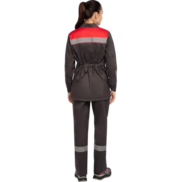 Костюм рабочий летний женский л20-КБР с СОП серый/красный (размер 104-108 (52-54), рост 170-176) 829839 - МСК «Форвард»