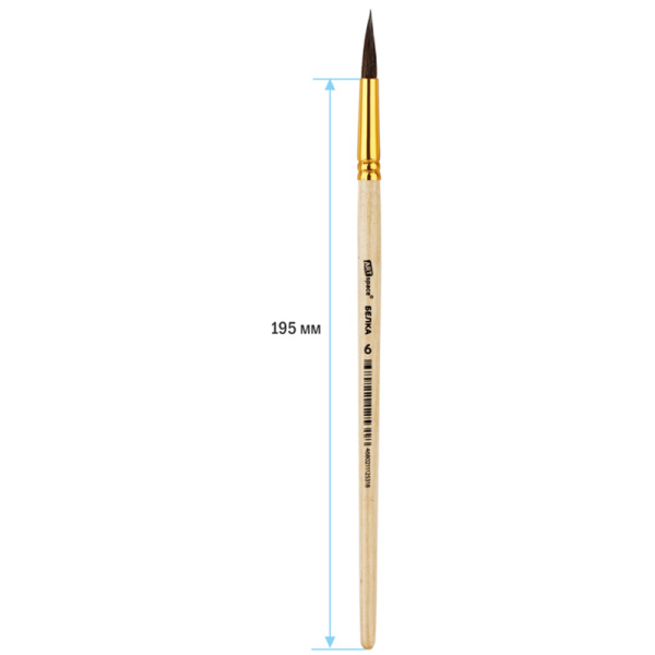 Кисть белка, ArtSpace, круглая №06, пакет, европодвес упаковка 10шт SH6_14531 249565 - МСК «Форвард»