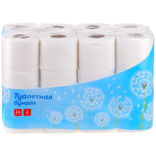Бумага туалетная OfficeClean 2-слойная, 24шт., 14.5м тиснение, белая 300438