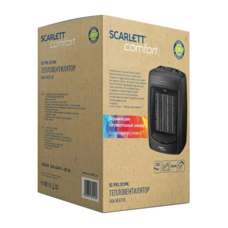Тепловентилятор SCARLETT SC-FH1.511MC, 1500 Вт, 3 режима работы, черный 457467 - МСК «Форвард»