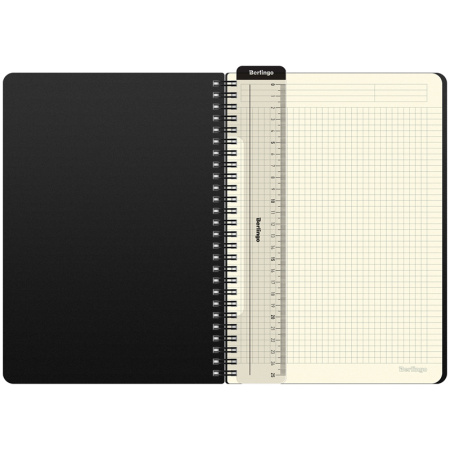 Бизнес-тетрадь В5+, 80л., Berlingo "Steel&Style", клетка, на гребне, 80г/м2, пластик. (полифом) обложка, линейка-закладка, синяя WNt_B5002 320791 - МСК «Форвард»