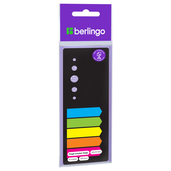 Флажки-закладки пластиковые Berlingo, 42*12мм, стрелки, 25л*5 неоновых цветов, в картонной книжке, европодвес LSz_44111 266935 - МСК «Форвард»