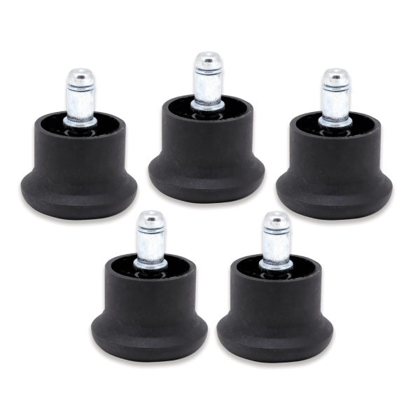 Опоры стационарные (глайдеры) для кресла, КОМПЛЕКТ 5шт., пластиковые, шток d11мм.,цв.черный, 531475
