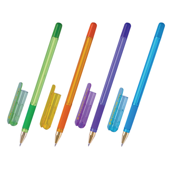 Ручка шариковая масляная с грипом MUNHWA "MC Gold LE", СИНЯЯ, корпус ассорти, узел 0,5мм, MCL-02  143648