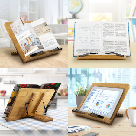 Подставка для книг и планшетов большая бамбуковая BRAUBERG, 34х24 см, регулируемый наклон, 237896 - МСК «Форвард»