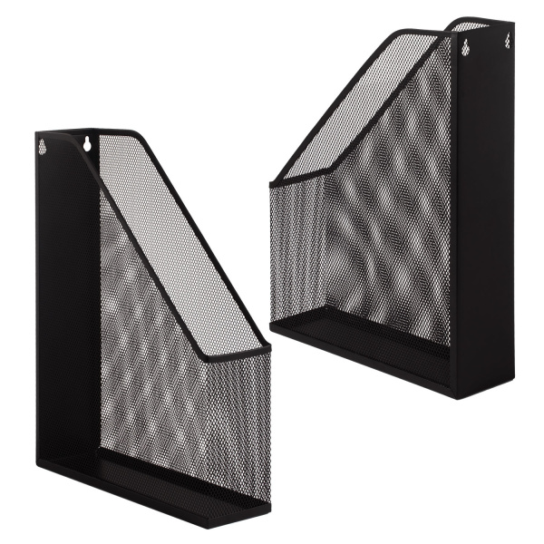 Лоток вертикальный для бумаг BRAUBERG "Germanium" (250х72х315 мм), металлический , черный, 231948