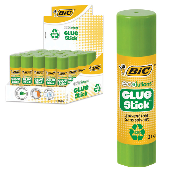 Клей-карандаш BIC "ECOlutions" 21 г, с ароматом яблока, 8923452 225023