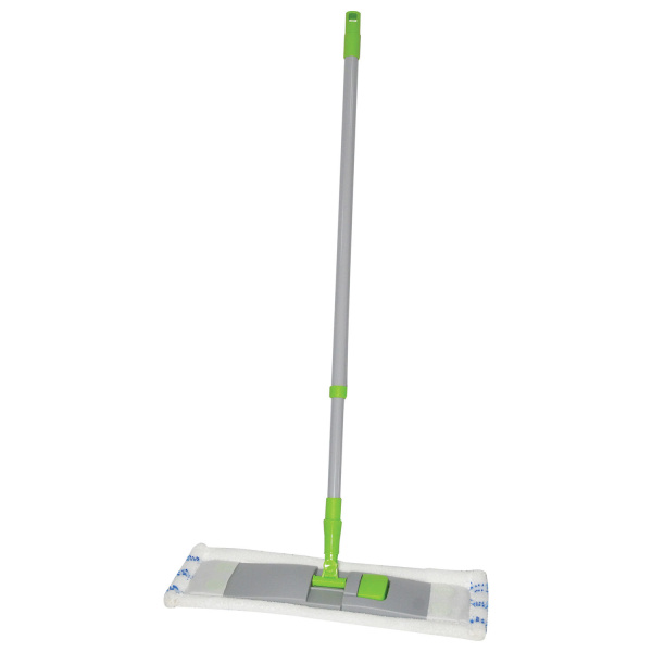 Швабра с флаундером 40см, телескоп черенок 120см, резьба 1,6см, микрофибра/абразив (тип К), ЛЮБАША 605029