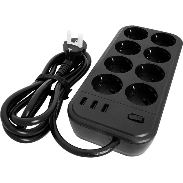 Сетевой фильтр Powercom SP-08 USB03AB на 8 розеток 3 метра 2022969 - МСК «Форвард»