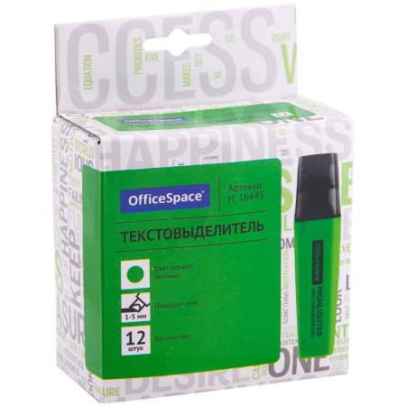 Текстовыделитель OfficeSpace зеленый, 1-5мм H_16445 255624 - МСК «Форвард»