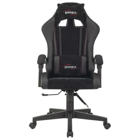 Кресло компьютерное BRABIX "Striker GM-121", синхромеханизм, 2 подушки, экокожа/велюр, черное, 532962 минпромторг - МСК «Форвард»