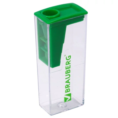 Точилка BRAUBERG "Assistant", с контейнером, пластиковая, корпус ассорти, 228451 - МСК «Форвард»