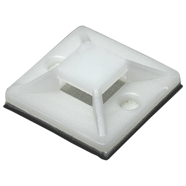 Площадка самоклеящаяся для крепления стяжи (хомута) 25х25мм КОМПЛЕКТ 100 штук, белая SONNEN, 607926