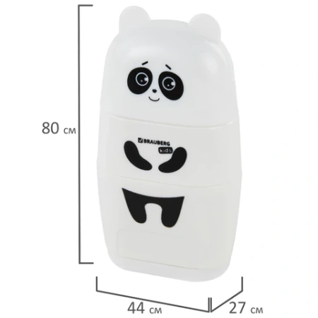 Точилка с ластиком 2 в 1 BRAUBERG KIDS "Панда", 2 отверстия, блистер, 271988 - МСК «Форвард»