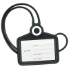 Бейдж горизонтальный для пропуска и ID-карт, СИЛИКОНОВЫЙ, 54х85 мм, шнурок 42 см, черный, BRAUBERG, 238908 - МСК «Форвард»