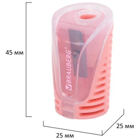 Точилка с контейнером BRAUBERG "CELL PASTEL", пастельные цвета ассорти, 272503 - МСК «Форвард»
