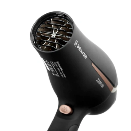 Фен BRAYER BR3000BN, 2200 Вт, 2 скорости, 3 температурных режима, складная ручка, черный 456101 - МСК «Форвард»